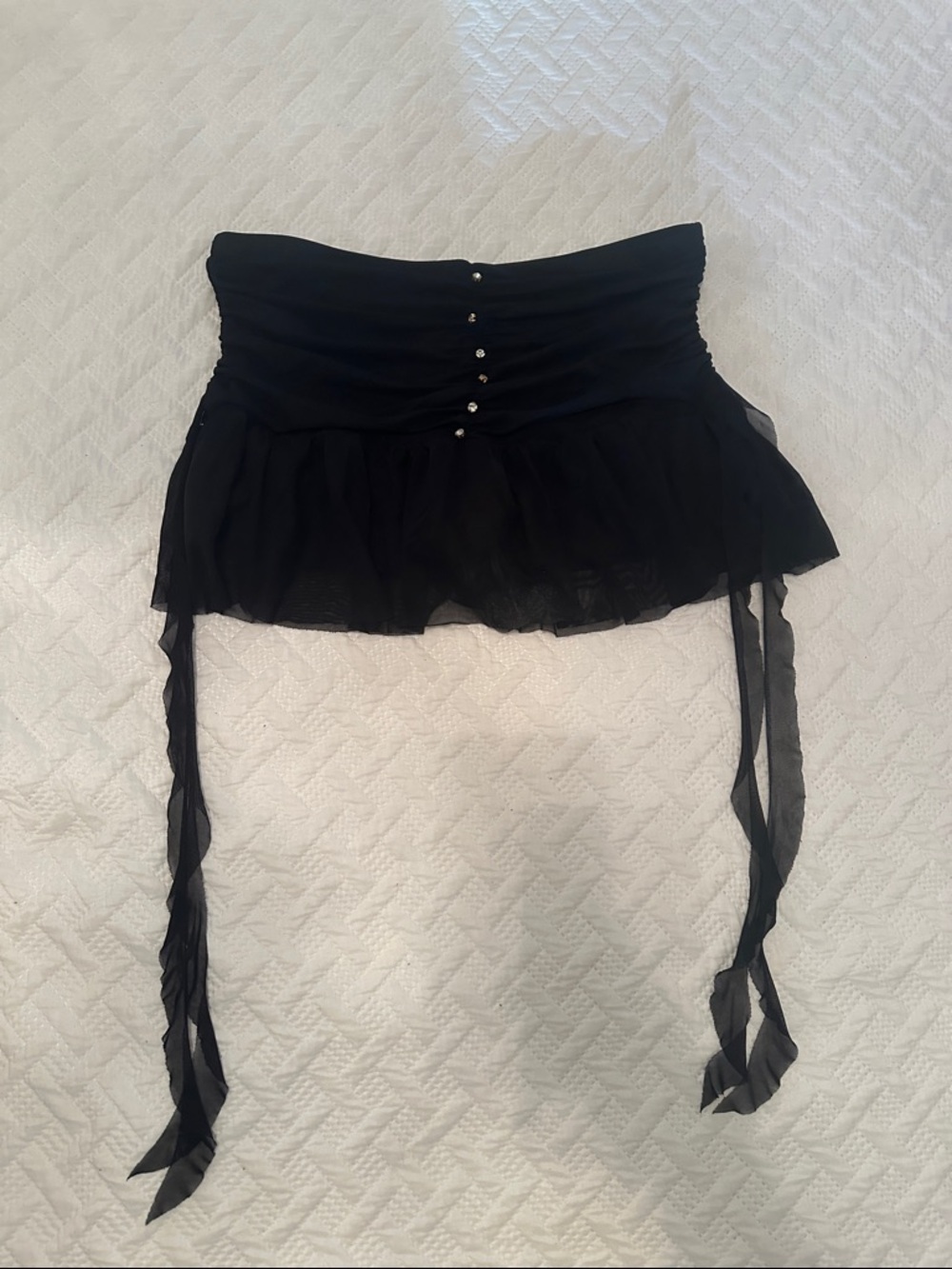 Black High Waisted Ruched Sparkle Button Down Skort